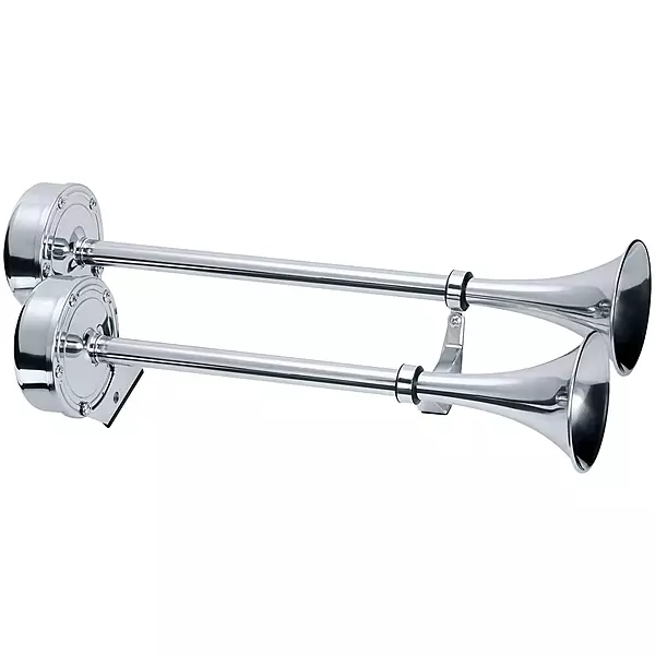 Schmitt Marine Deluxe All-Stainless Dual Trumpet Horn - 12V