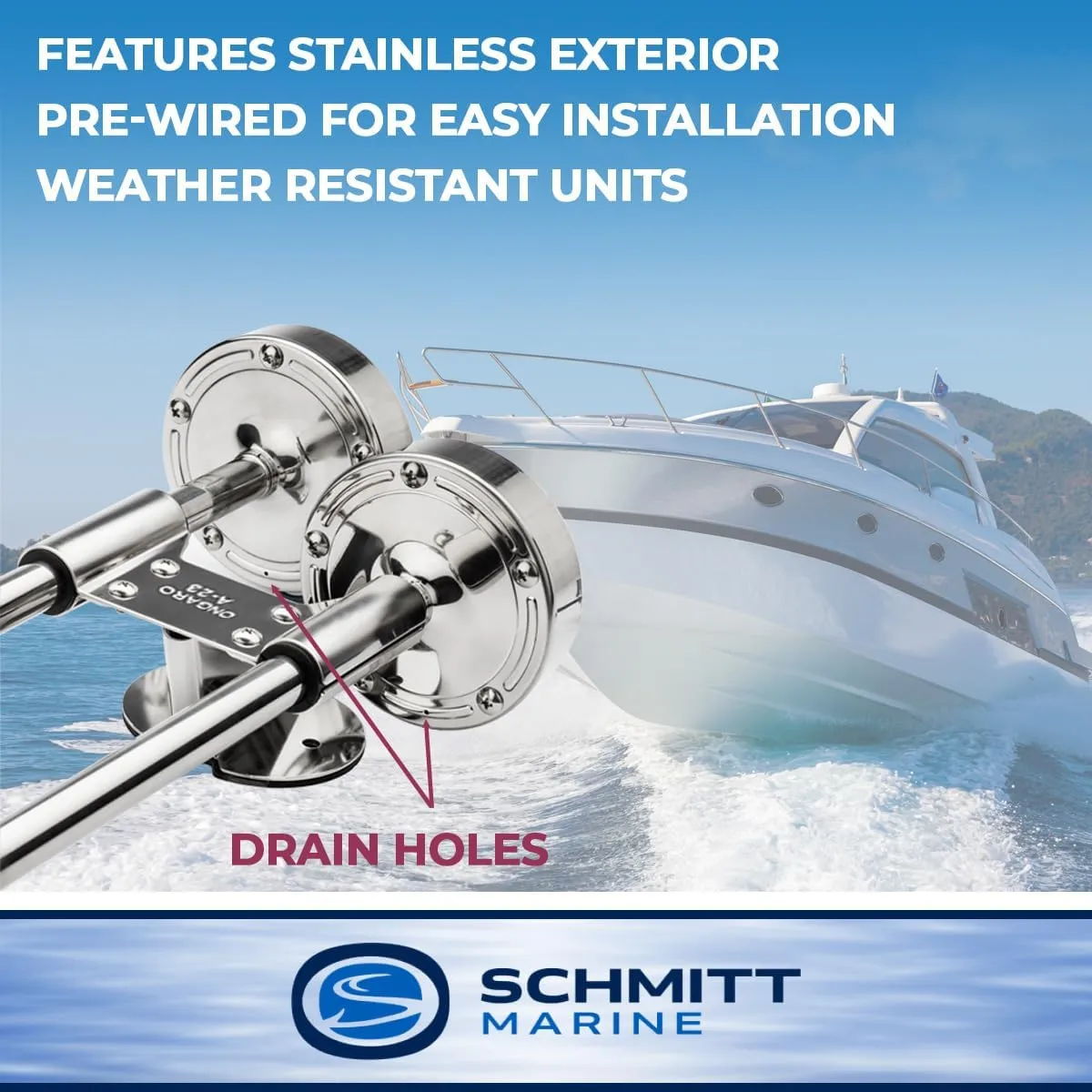 Schmitt Marine Deluxe All-Stainless Dual Trumpet Horn - 12V