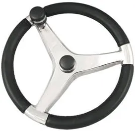 Schmitt Marine Evo Pro 316 Cast Stainless Steel Steering Wheel w/Control Knob - 13.5" Diameter