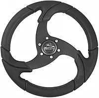 Schmitt Marine Folletto 14.2" Wheel - Black Polyurethane - 3/4" Tapered Shaft w/Black Center Cap