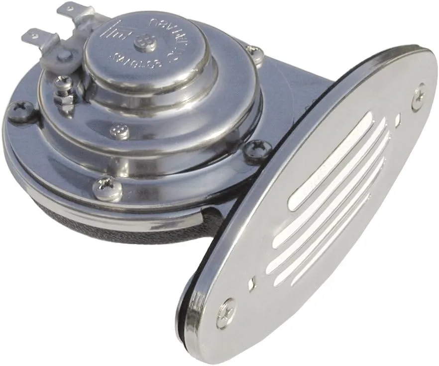 Schmitt Marine Mini Stainless Steel Single Drop-In Horn w/Stainless Steel Grill - 12V High Pitch
