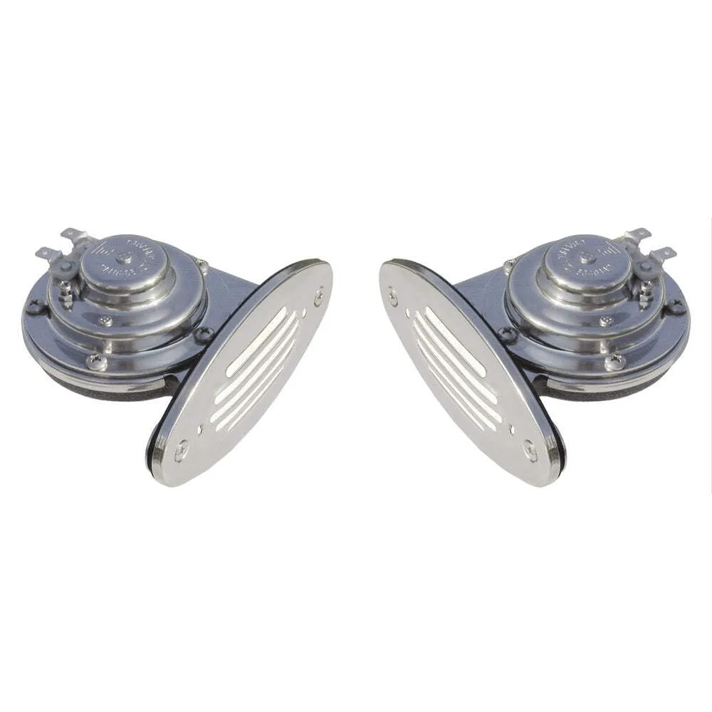 Schmitt & Ongaro Marine Products 7279757 Ongaro Mini Dual Drop-in Horn W/ss Grills High & Low Pitch