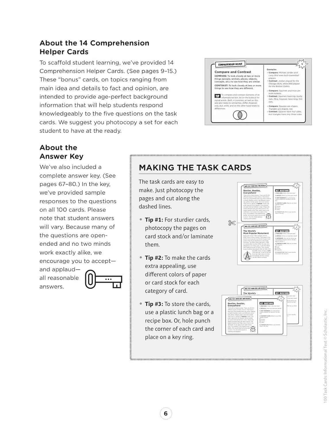 100 Task Cards: Informational Text: Reproducible Mini-Passages With Key Questions to Boost Reading Comprehension Skills