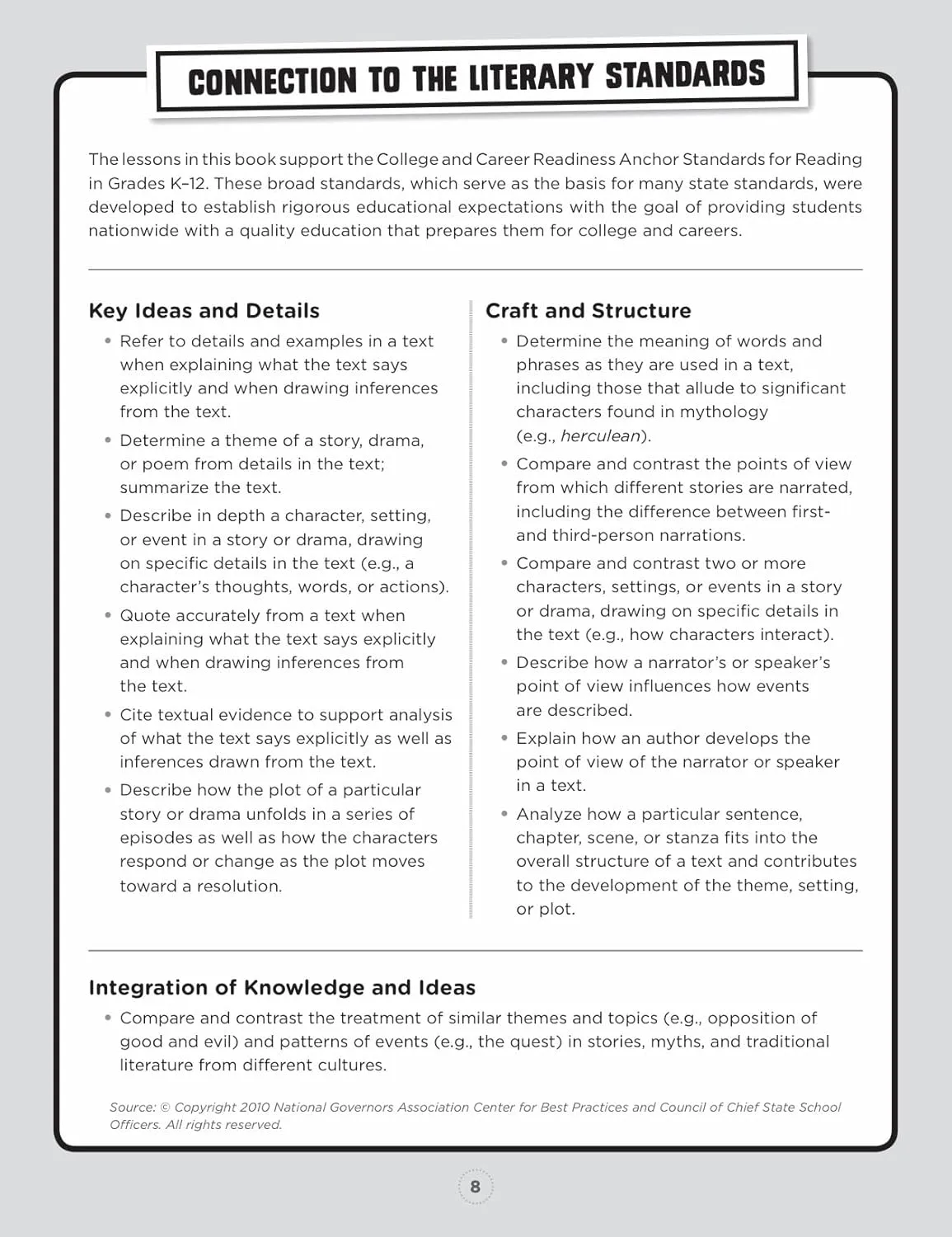 100 Task Cards: Literary Text: Reproducible Mini-Passages With Key Questions to Boost Reading Comprehension Skills