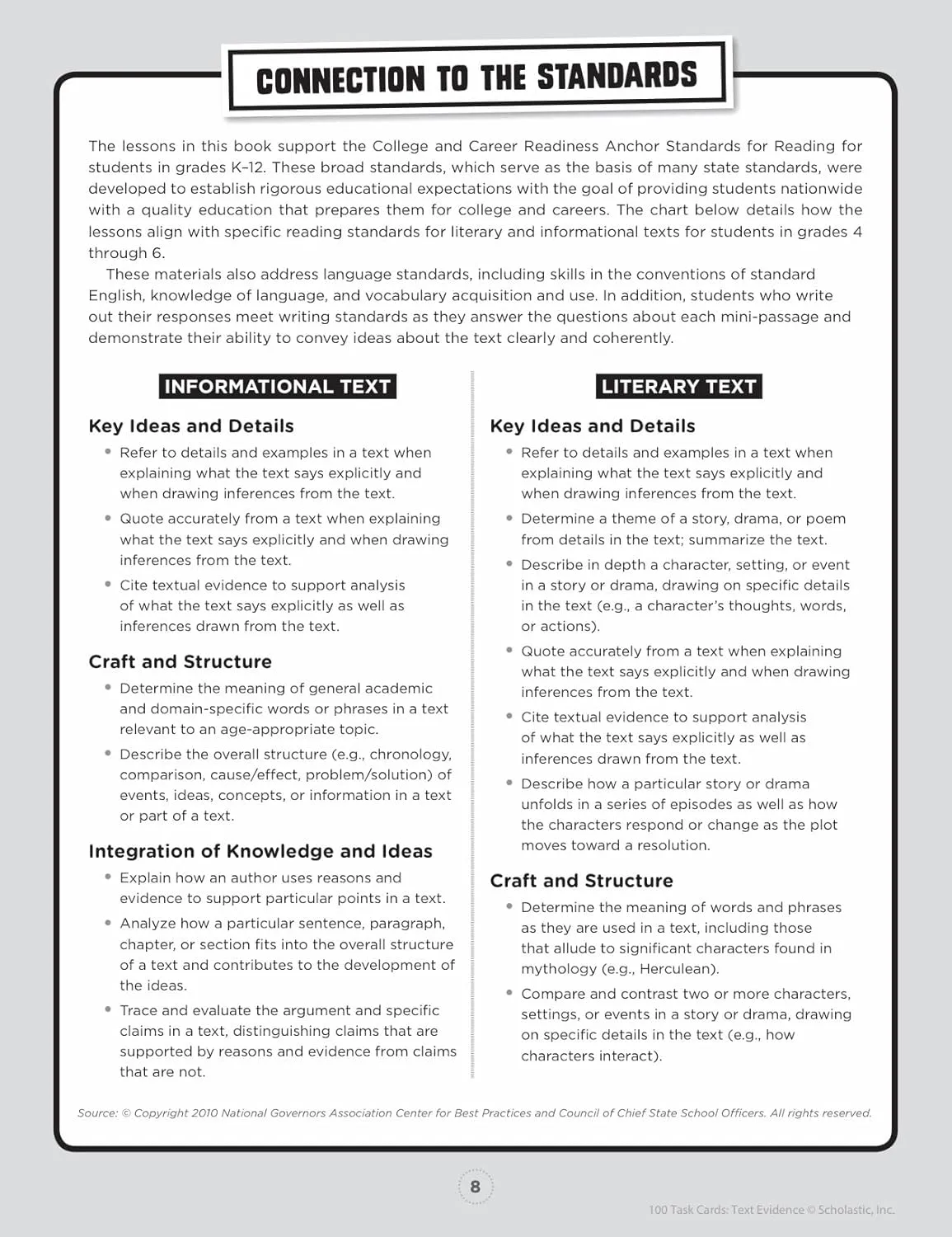 100 Task Cards: Text Evidence: Reproducible Mini-Passages With Key Questions to Boost Reading Comprehension Skills