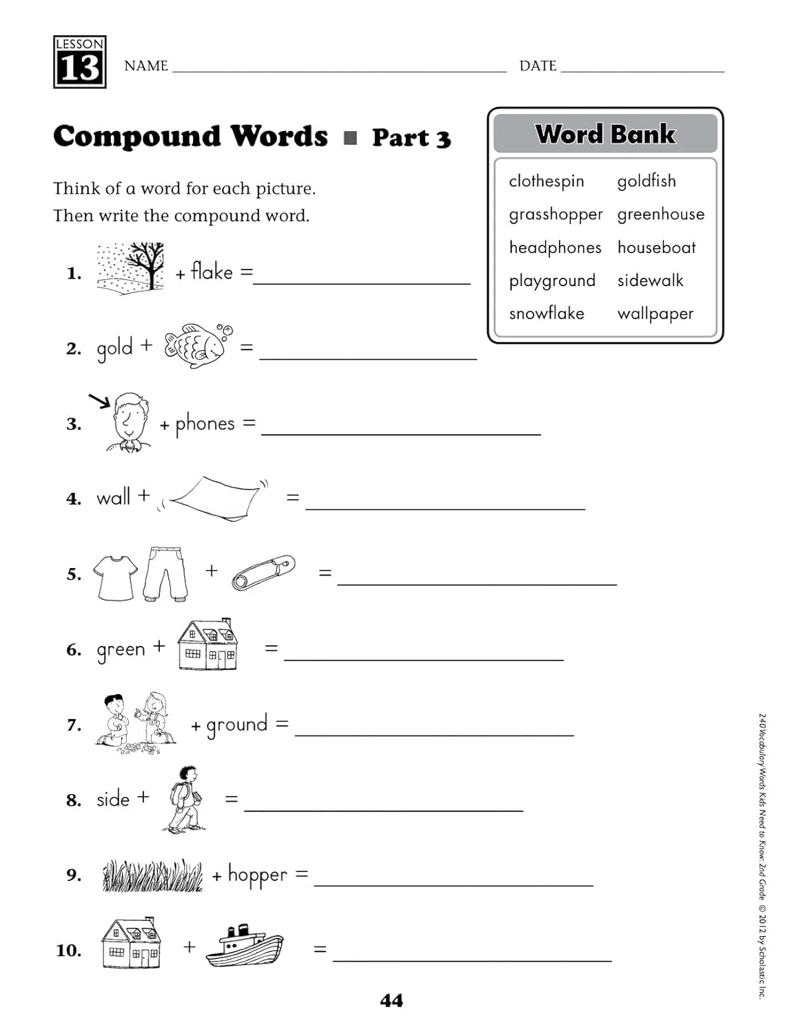 240 Vocabulary Words Kids Need to Know: Grade 2: 24 Ready-to-Reproduce Packets Inside! (Teaching Resources)