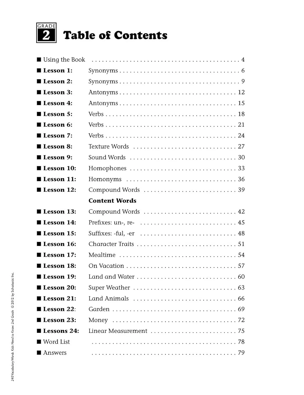 240 Vocabulary Words Kids Need to Know: Grade 2: 24 Ready-to-Reproduce Packets Inside! (Teaching Resources)