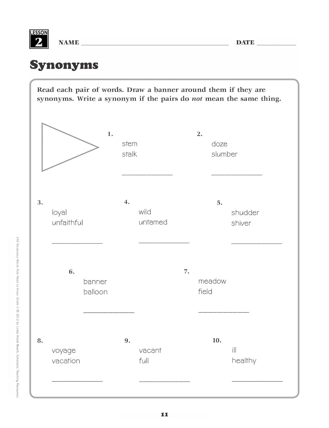 240 Vocabulary Words Kids Need to Know: Grade 3: 24 Ready-to-reproduce Packets That Make Vocabulary Building Fun & Effective