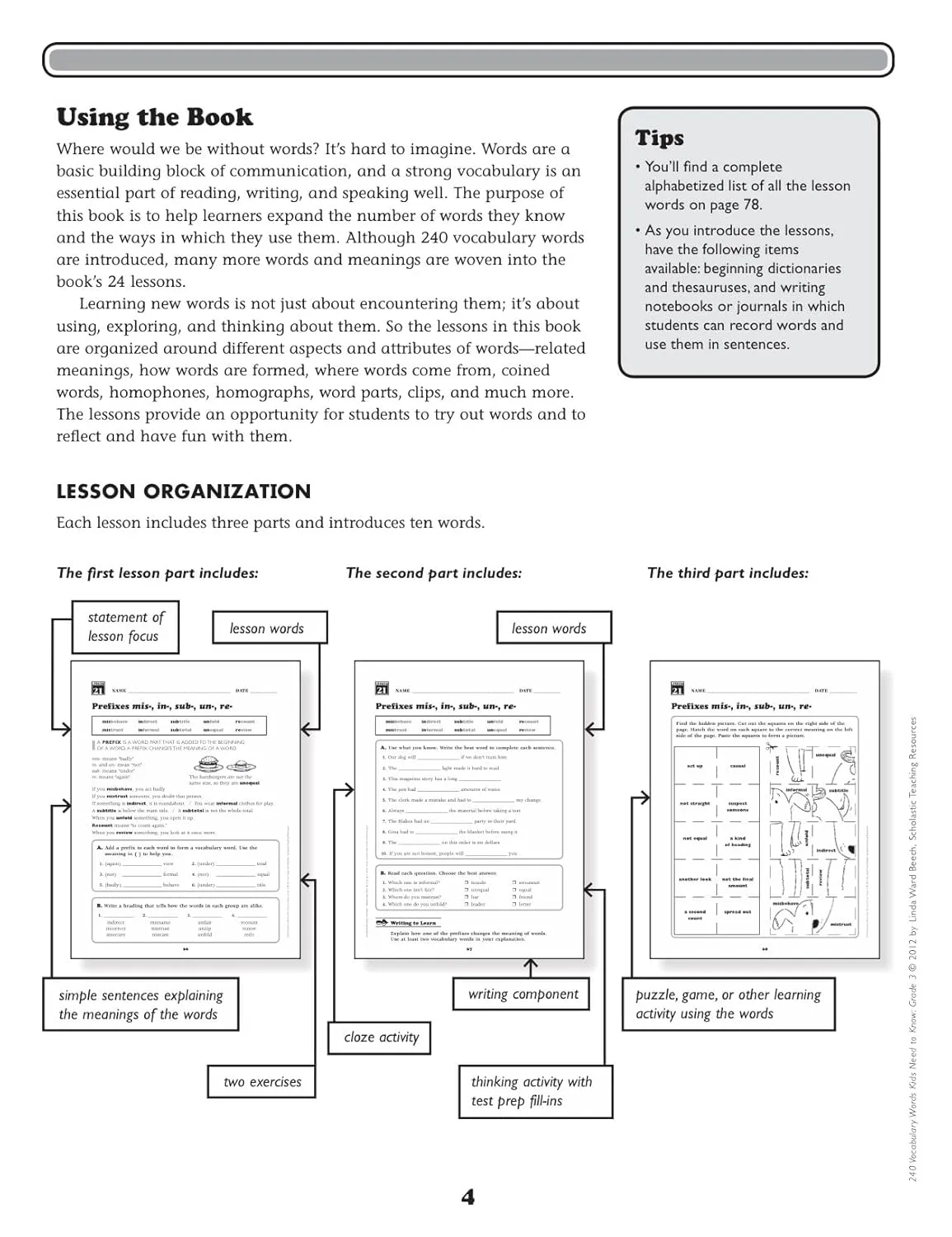 240 Vocabulary Words Kids Need to Know: Grade 3: 24 Ready-to-reproduce Packets That Make Vocabulary Building Fun & Effective