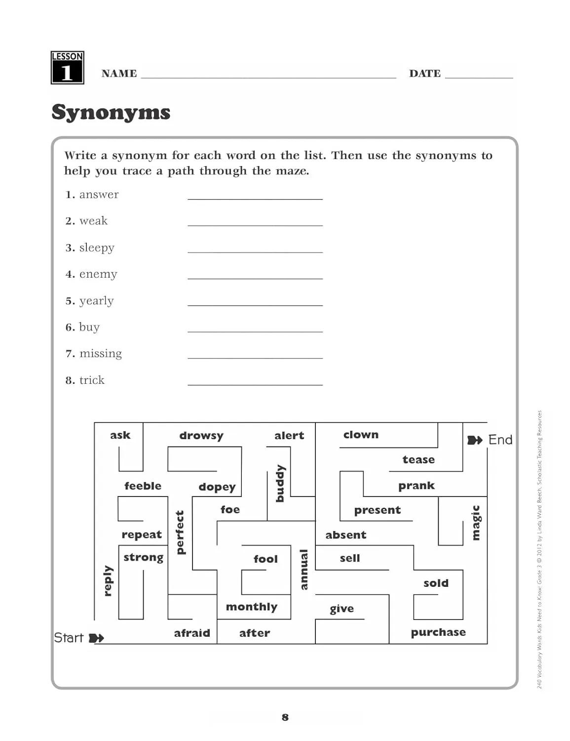 240 Vocabulary Words Kids Need to Know: Grade 3: 24 Ready-to-reproduce Packets That Make Vocabulary Building Fun & Effective