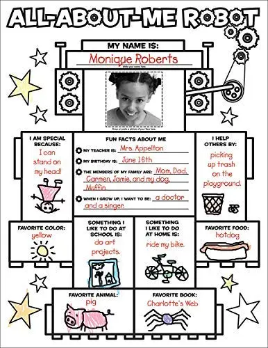 [Graphic Organizer Posters: All About Me Robot: 30 Fill-in Personal Posters for Kids to Display with Pride] [By