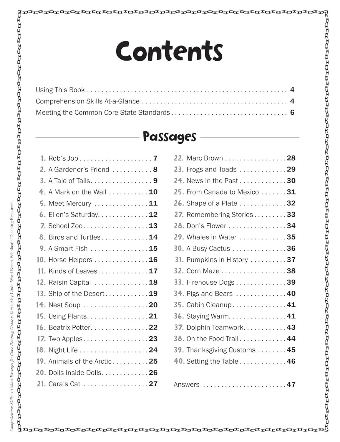 Comprehension Skills: 40 Short Passages for Close Reading: Grade 2