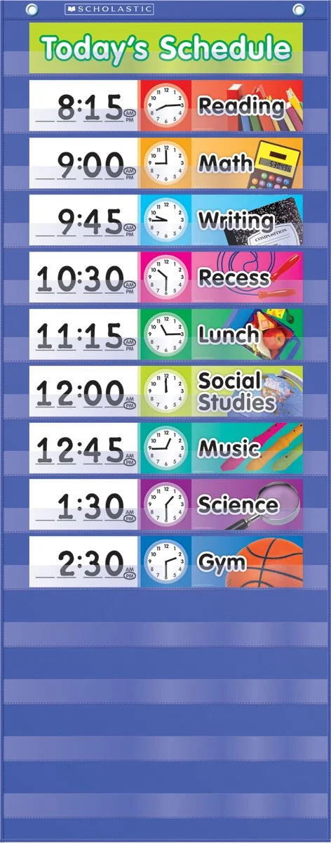 Scholastic Daily Schedule Pocket Chart, Blue