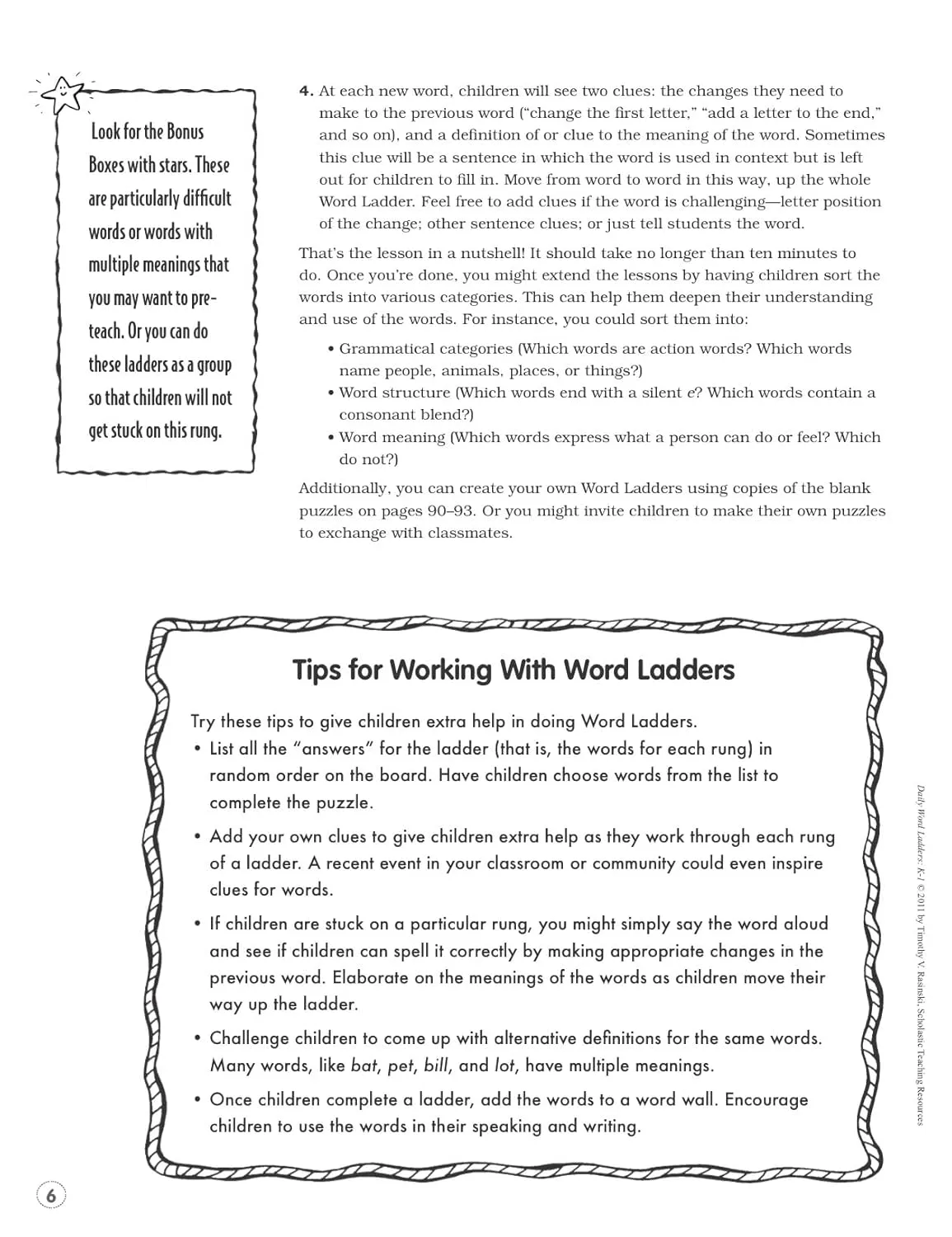 Scholastic Daily Word Ladders, Grades K-1
