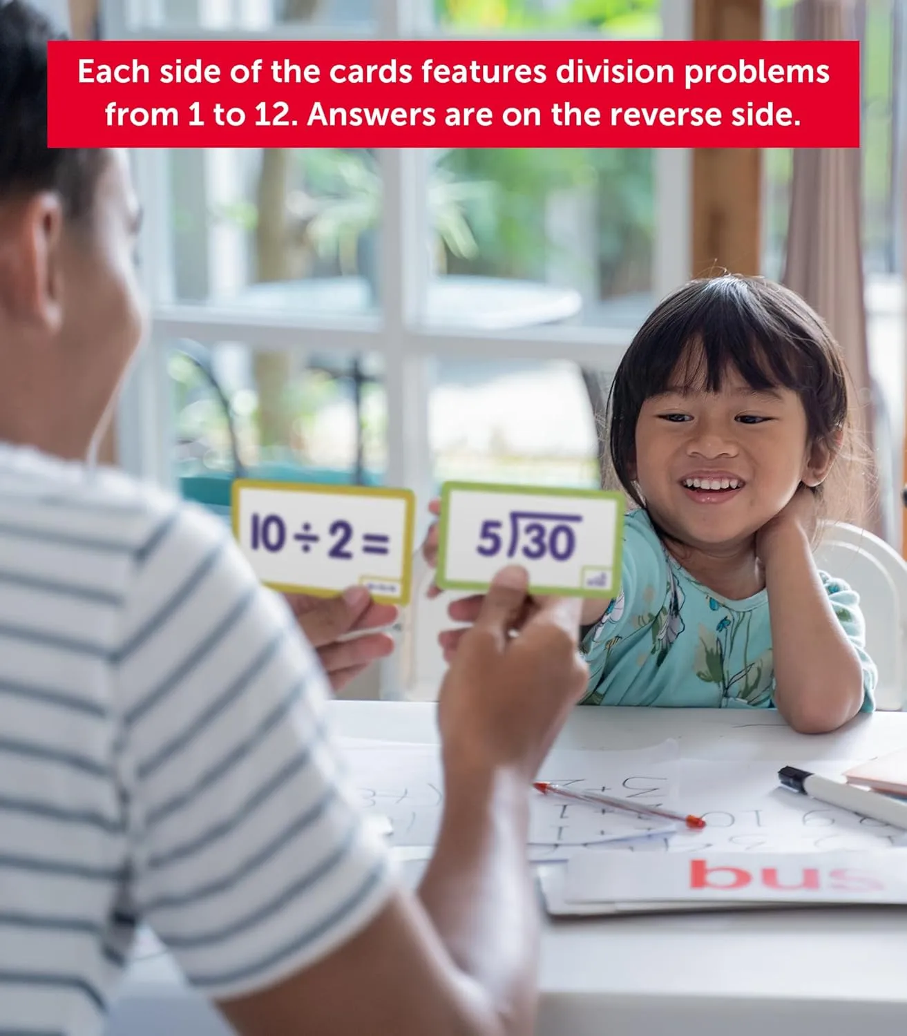 Scholastic Division Flash Cards, 6-5/16inH x 3-7/16inW, Pack Of 56 Cards