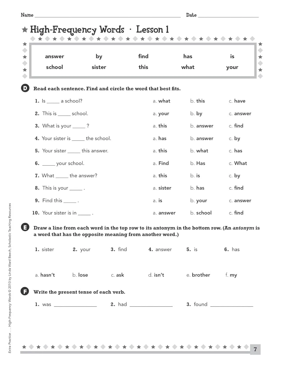 Extra Practice for Struggling Readers: High-Frequency Words: Motivating Practice Packets That Help Intermediate Students