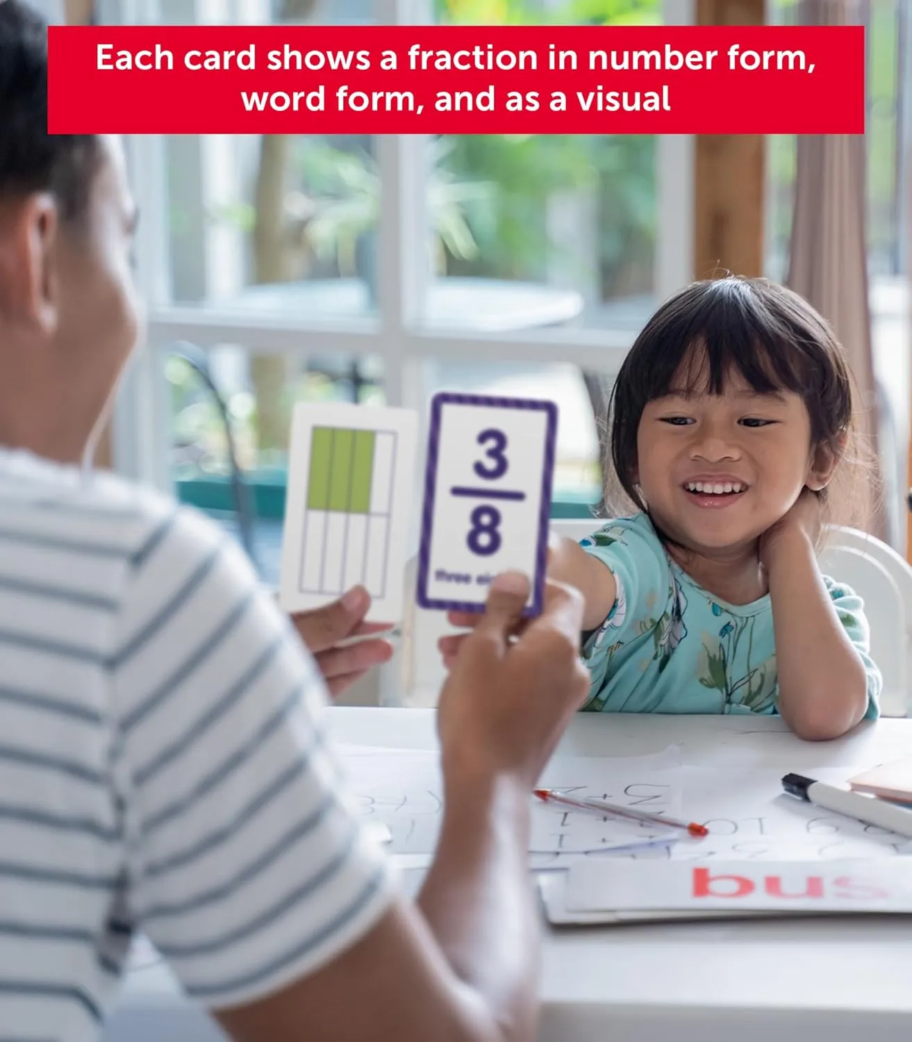 Scholastic Fractions Flash Cards, 6-5/16inH x 3-7/16inW, 2nd Grade, Pack Of 56 Cards
