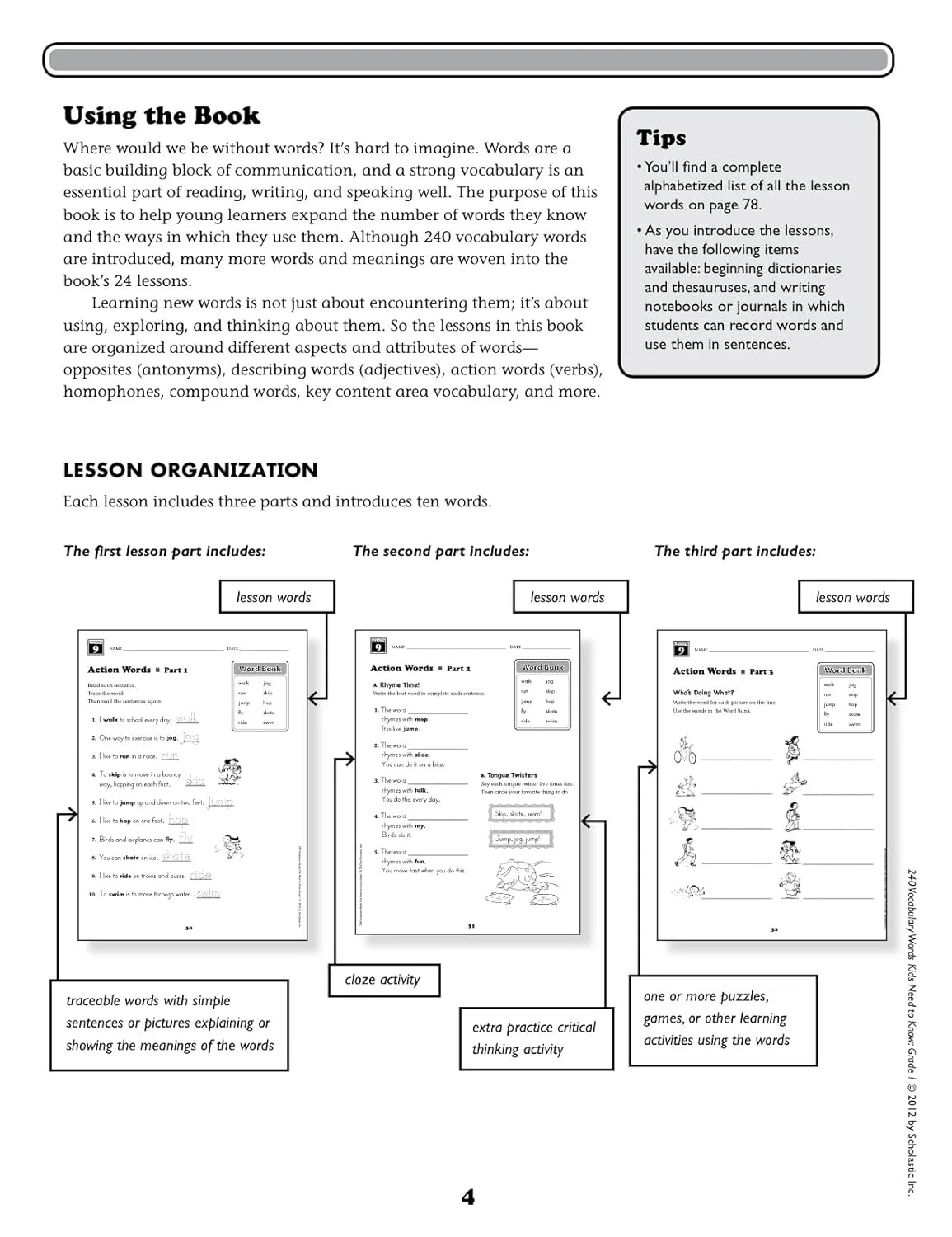 240 Vocabulary Words Kids Need to Know, Grade 1: 24 Ready-to-reproduce Packets That Make Vocabulary Building Fun & Effective