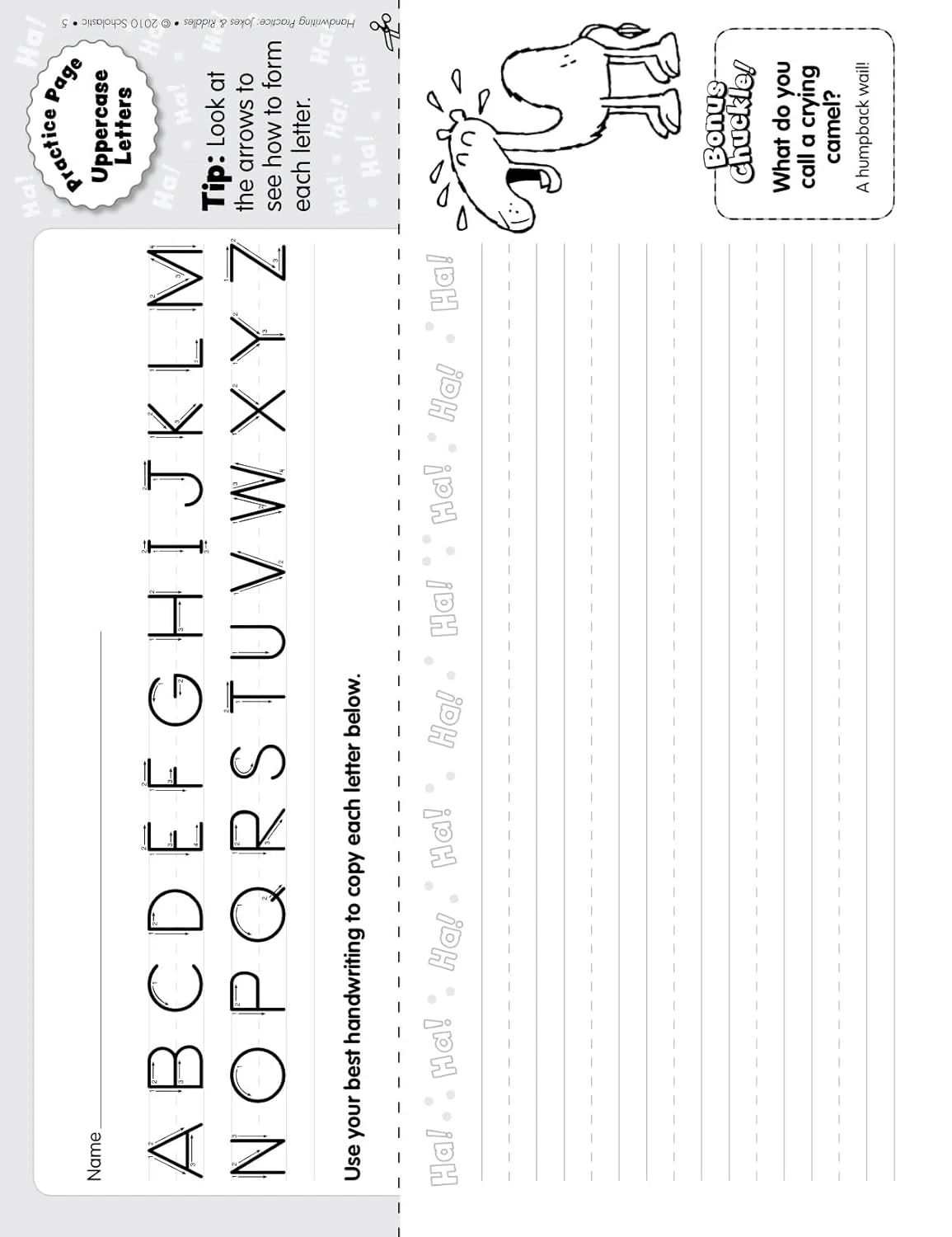 Scholastic Handwriting Practice: Jokes & Riddles