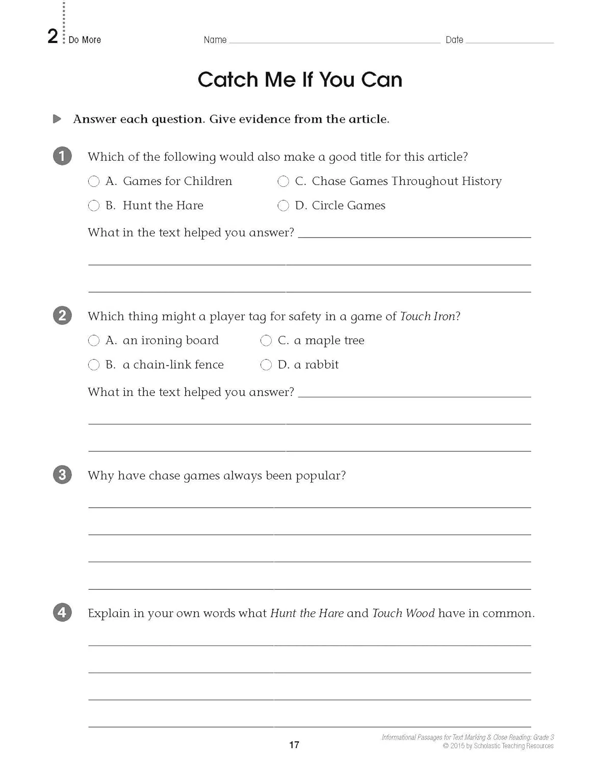Informational Passages for Text Marking & Close Reading: Grade 3: 20 Reproducible Passages With Text-Marking Activities That