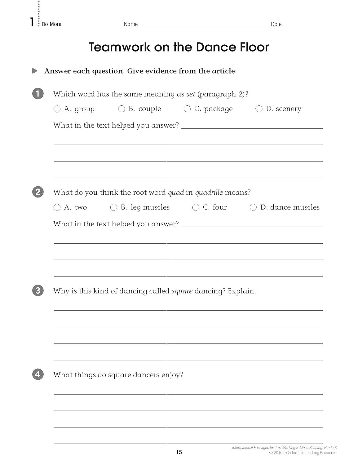 Informational Passages for Text Marking & Close Reading: Grade 3: 20 Reproducible Passages With Text-Marking Activities That