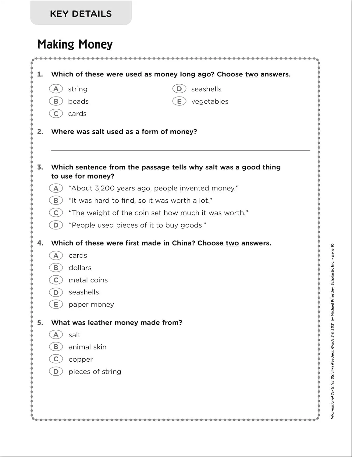 Scholastic Informational Texts for Striving Readers: Grade 3 (Indian Head)