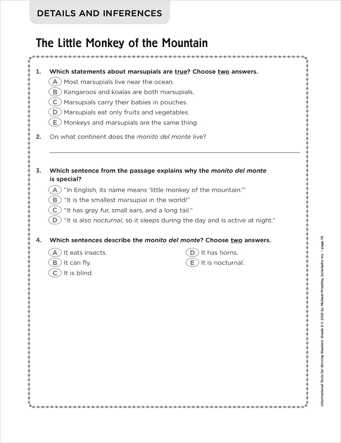 Scholastic Informational Texts for Striving Readers: Grade 5 (Indian Head)