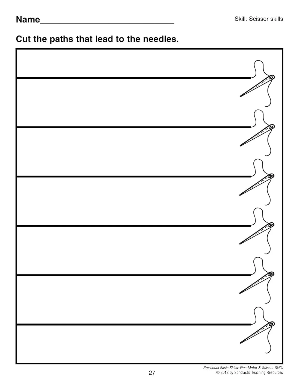 Preschool Basic Skills: Fine-Motor & Scissor Skills