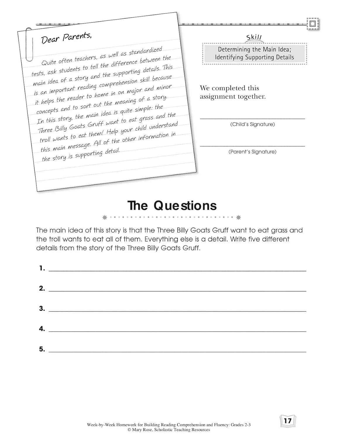 Week-by-Week Homework for Building Reading Comprehension & Fluency: Grades 2–3: 30 Reproducible High-Interest Passages