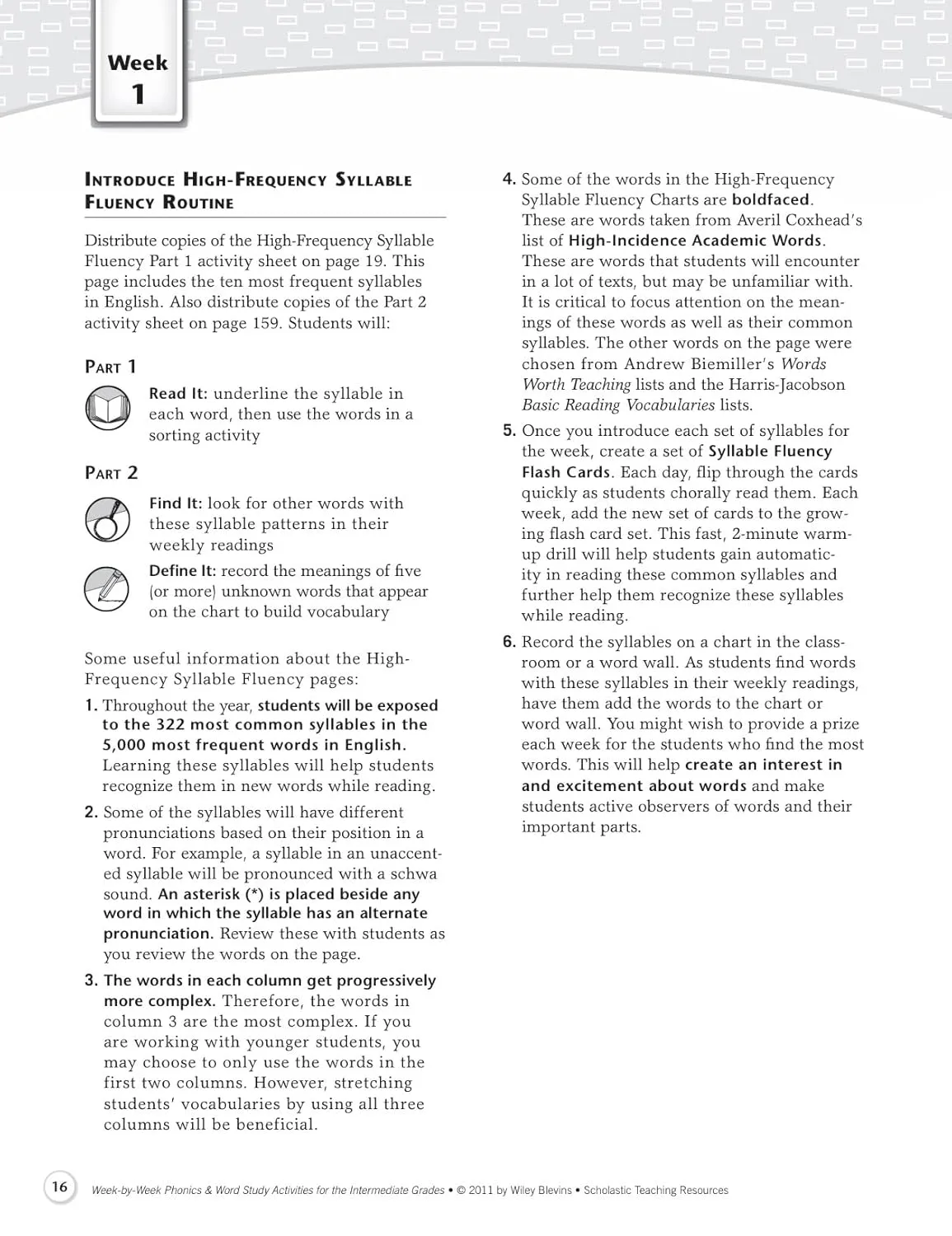 Scholastic Week By Week Phonics and Word Study for the Intermediate Grades, Grades 3-6