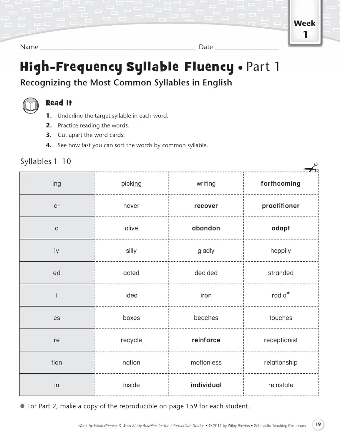 Scholastic Week By Week Phonics and Word Study for the Intermediate Grades, Grades 3-6