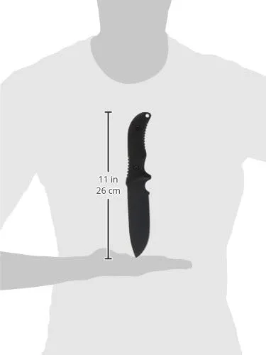 Schrade Delta Class Bedrock Sheepsfoot Fixed Blade with 10.4in Stainless Steel Blade, TPE Handle for Outdoor Survival