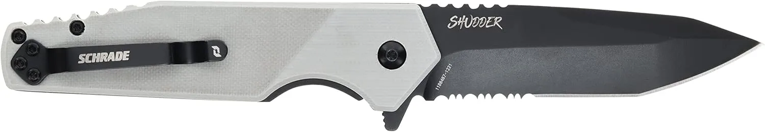 Schrade Delta Class Shudder Folder 8in with 3.5in AUS-10 Steel Blade and Aluminum Handle for EDC
