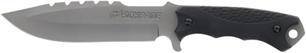 Schrade Delta Class Extreme Survival Fixed Blade 10.75in with 6in AUS-10 Steel Blade and Non-Slip Grip for Camping