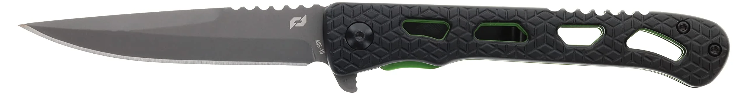 Schrade Delta Class Inert CLR 8in with 3.5in AUS-10 Steel Blade and Aluminum Handle for EDC, Black