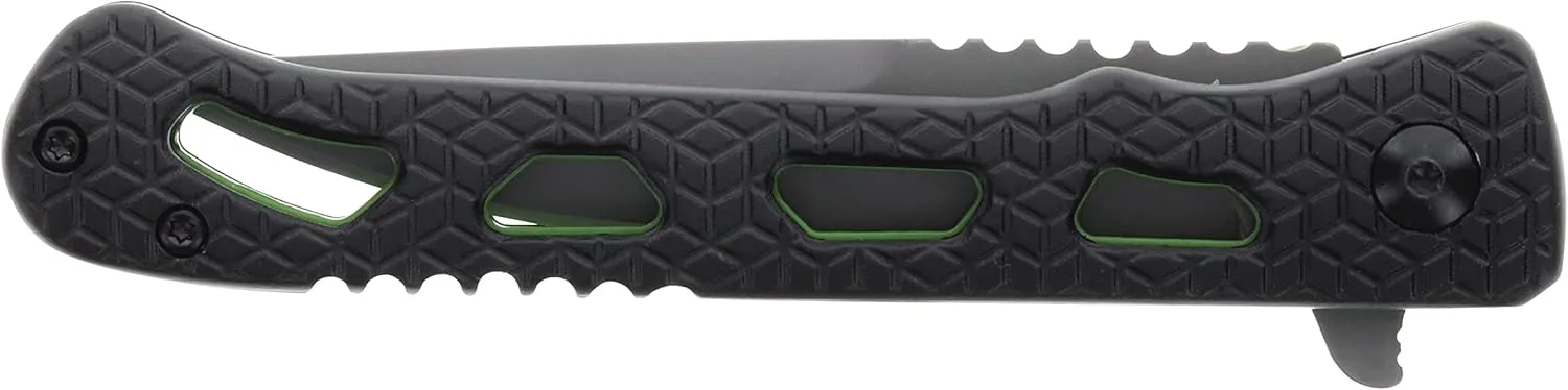 Schrade Delta Class Inert CLR 8in with 3.5in AUS-10 Steel Blade and Aluminum Handle for EDC, Black