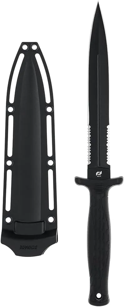 Schrade Delta Class Needle Magnum Serrated Fixed Blade with High Carbon Stainless Steel for Outdoor Survival