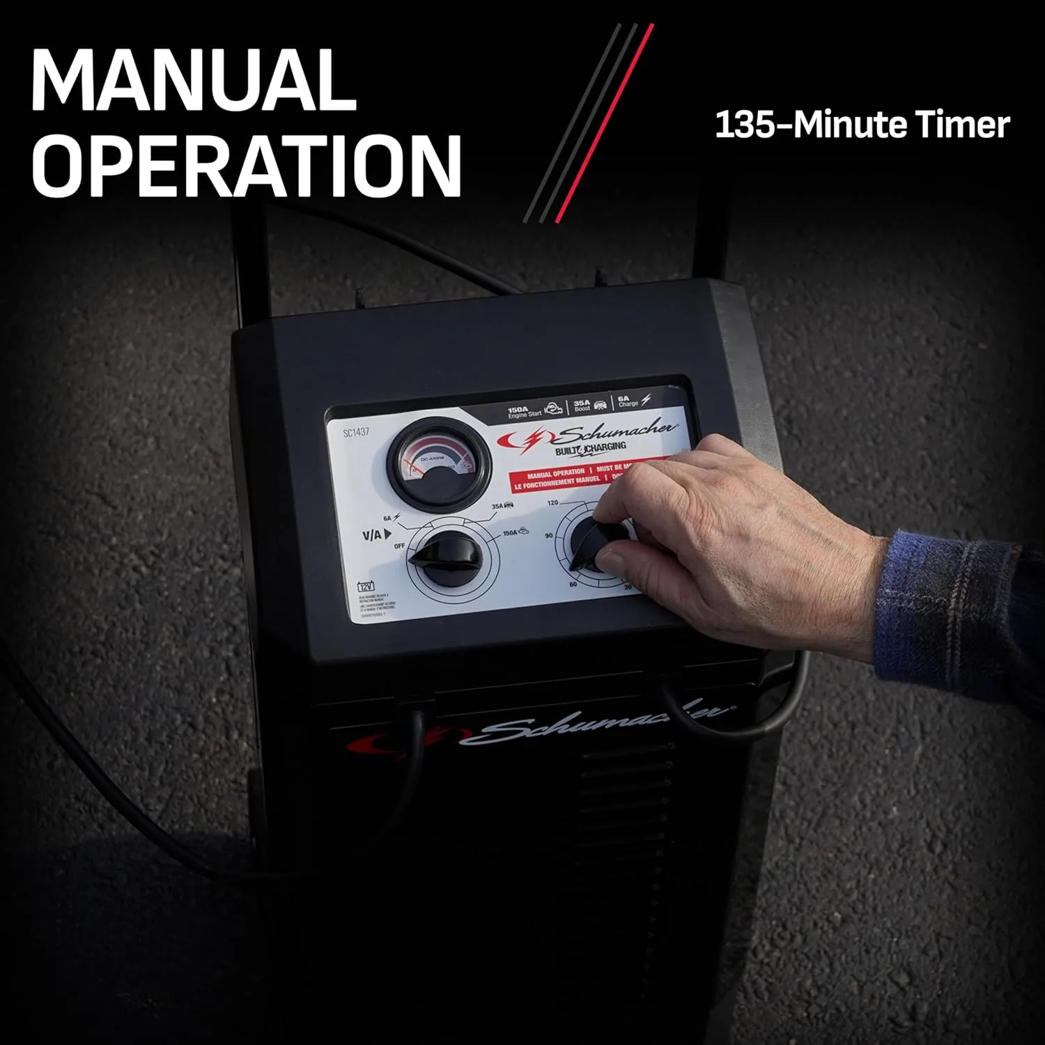 SCHUMACHER ELECTRIC Wheeled Manual Battery Charger & Engine Starter