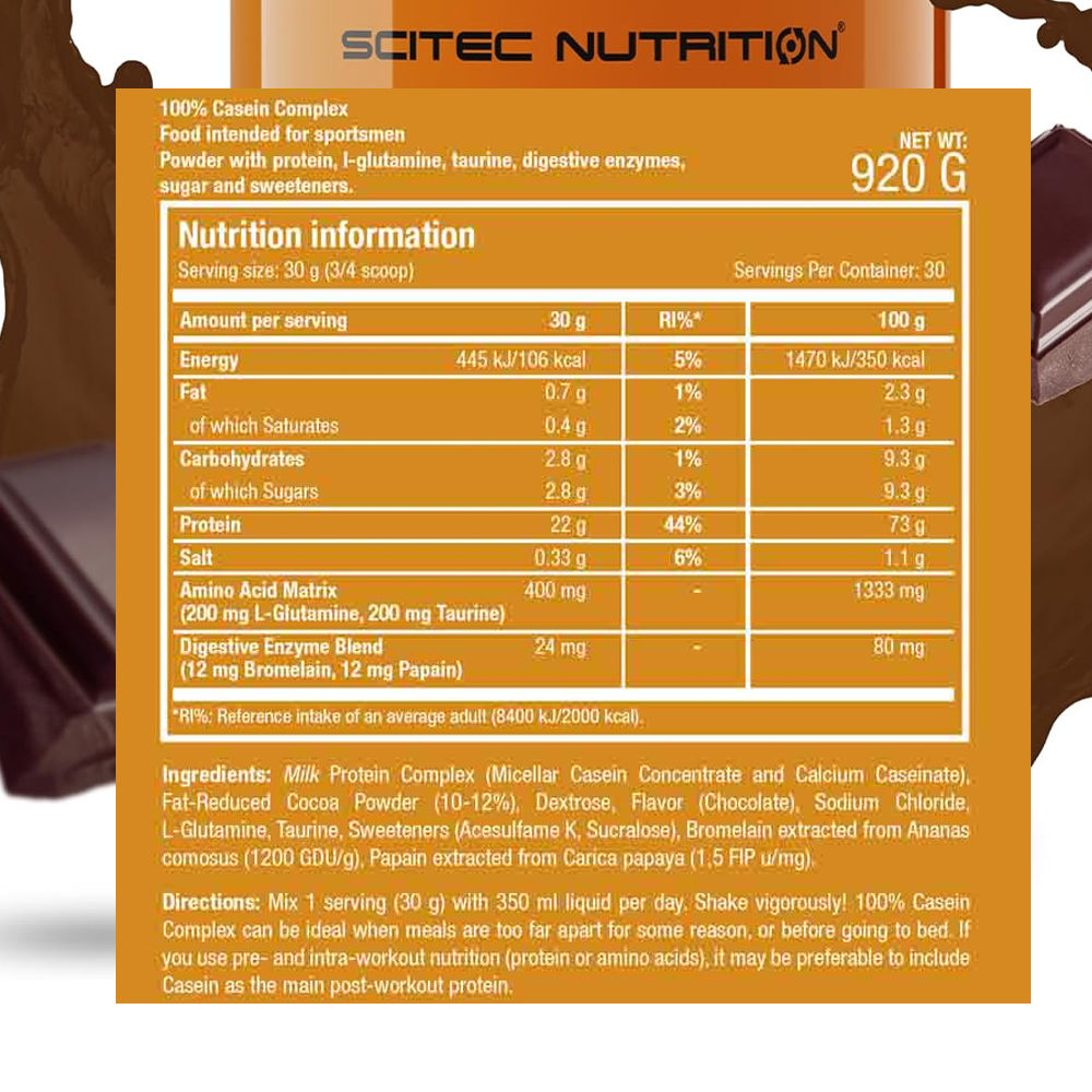 Scitec Nutrition Casein Complex Protein 30 servings | كازين بروتين سايتك نايتروشن Scitec Nutrition Casein Complex Protein 30 servings | كازين بروتين سايتك نايتروشن