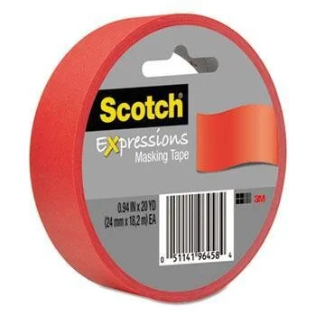 3M 3437-PRD 1in x 20yd Primary Red Expressions Masking Tape