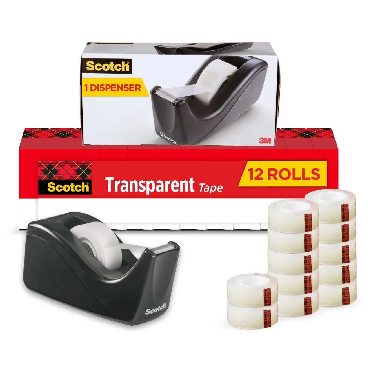 SCOTCH Transparent Tape, 3/4 in x 1000 in, Clear
