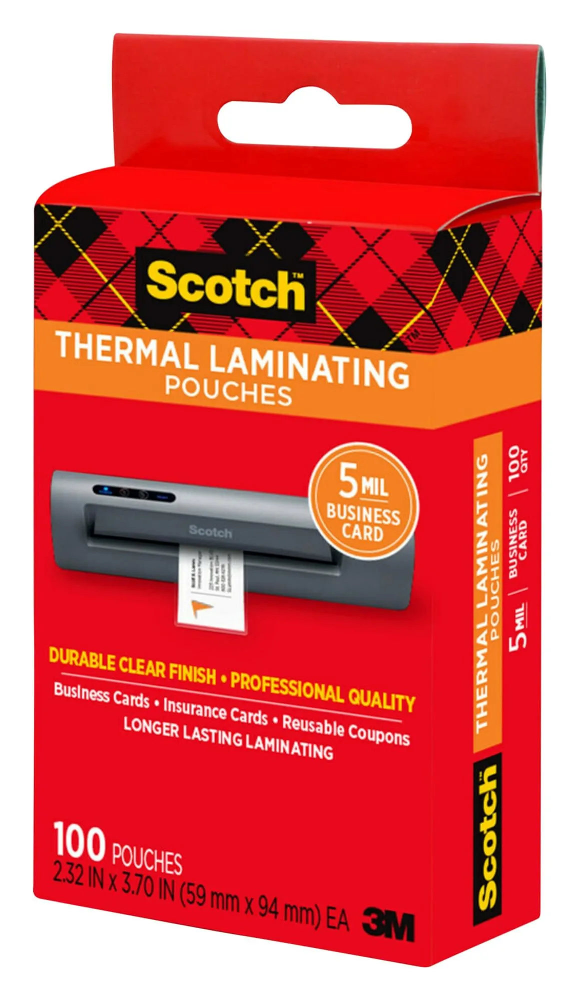 SCOTCH Thermal Laminating Pouches, 5 mil, Clear