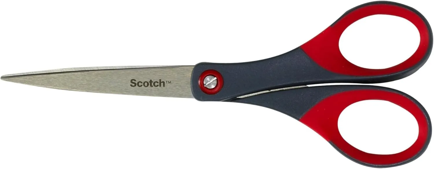 Scotch Precision Scissors, 7-Inch, Stainless Steel, Grey/Red (1447)