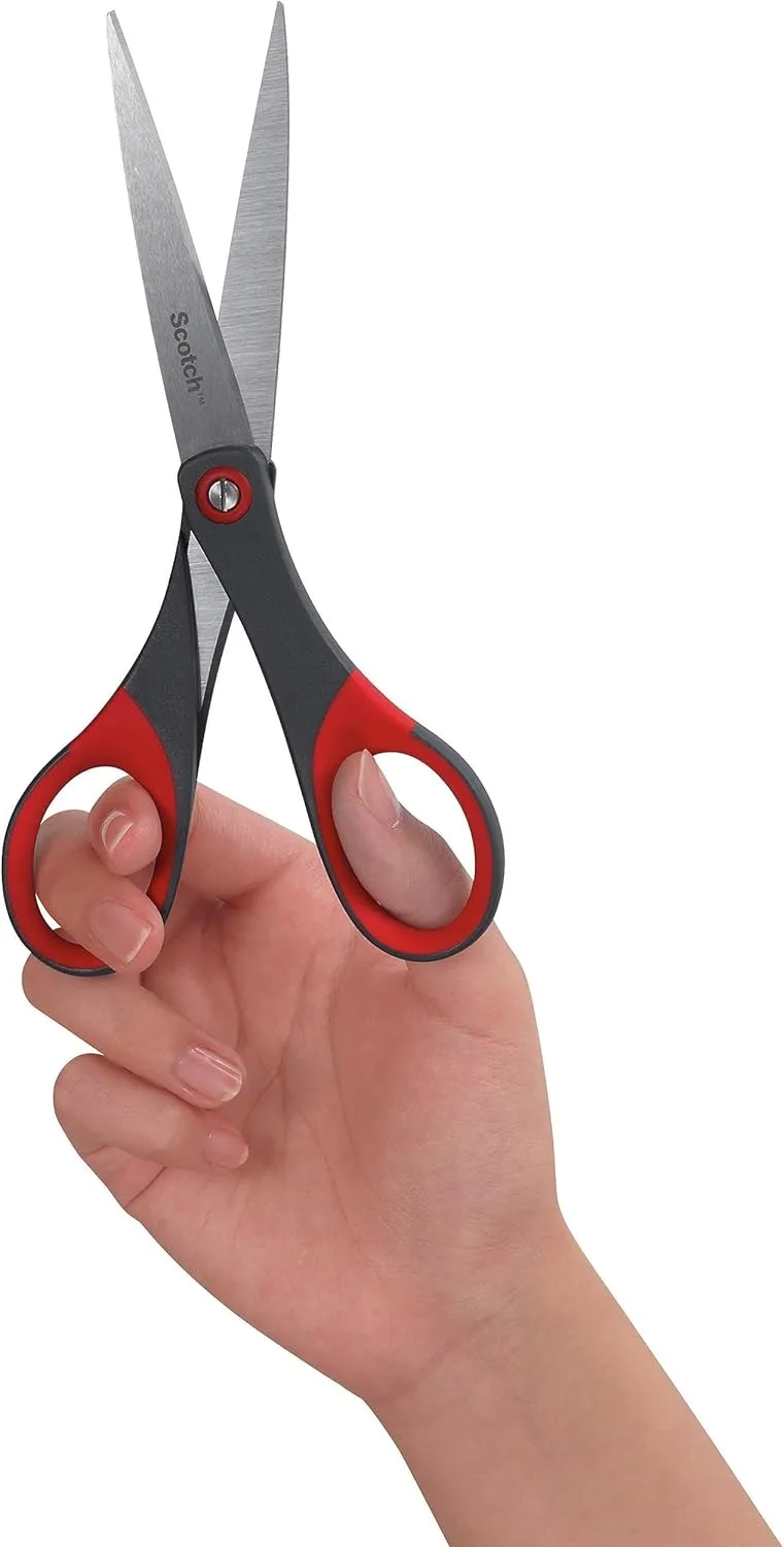 Scotch Precision Scissors, 7-Inch, Stainless Steel, Grey/Red (1447)