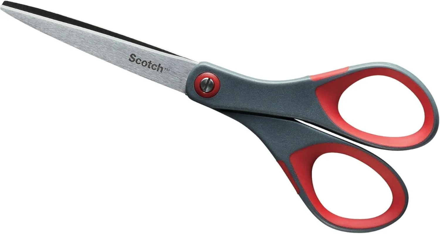 Scotch Precision Scissors, 7-Inch, Stainless Steel, Grey/Red (1447)