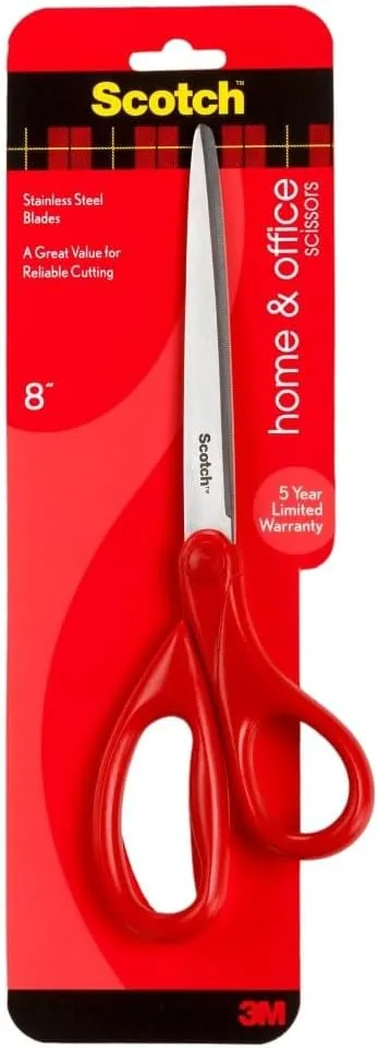 Scotch 8" Home & Office Scissors, Great for General Purpose Use (1408) 8-Inches