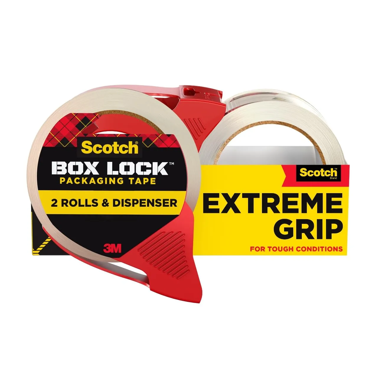 SCOTCH Box Lock Packing Tape with Refillable Dispenser, 1.88 in x 54.6 yd