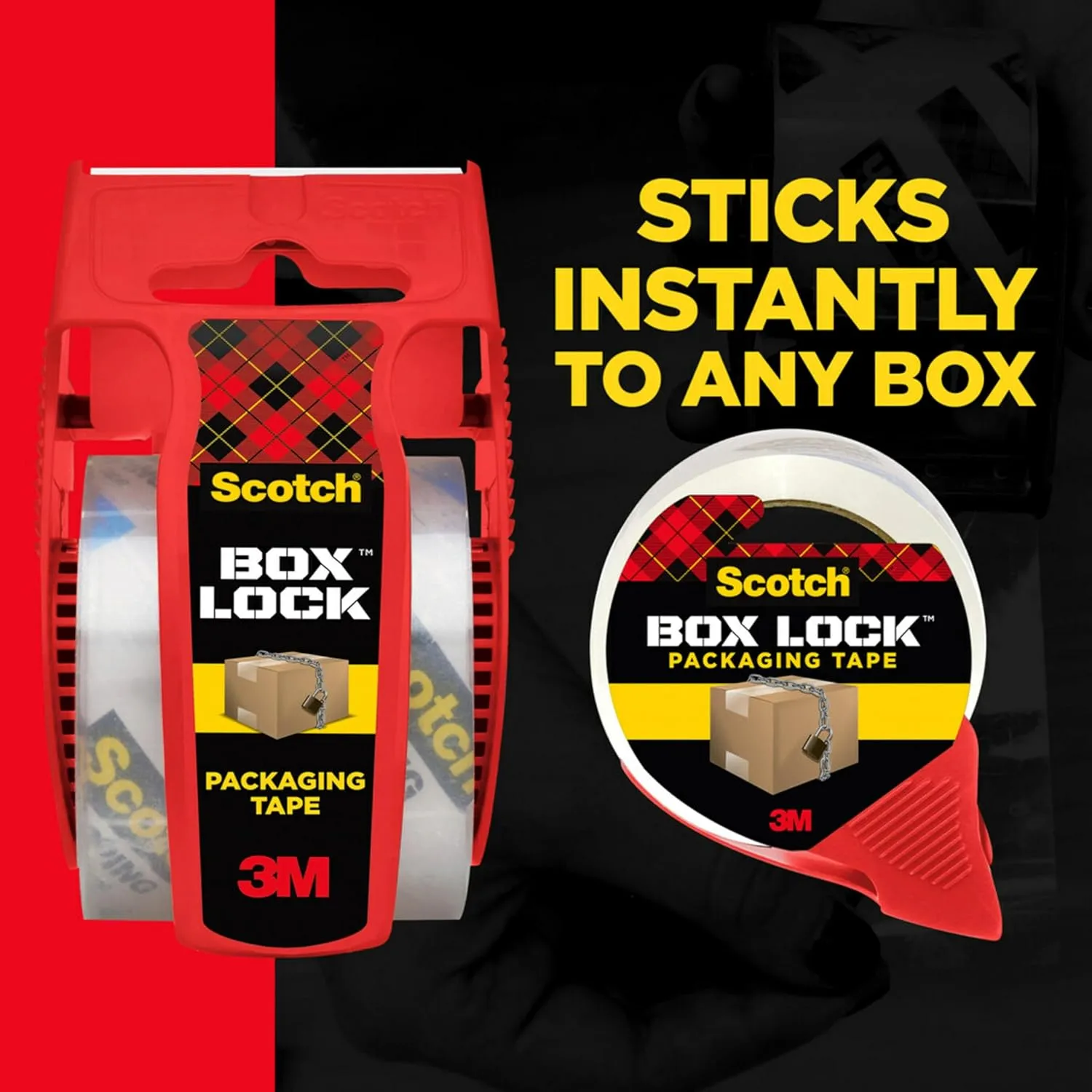 SCOTCH Box Lock Packing Tape with Refillable Dispenser, 1.88 in x 54.6 yd