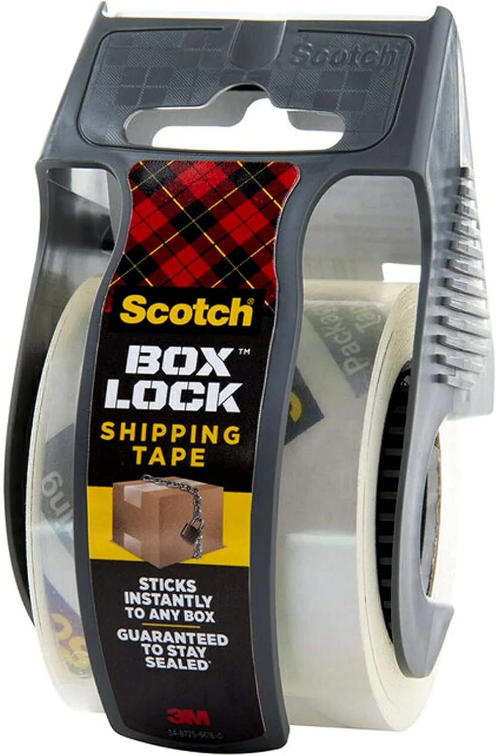 Scotch Box Lock Packaging Tape with Dispenser, 1.88 in x 800 in, Clear (195)