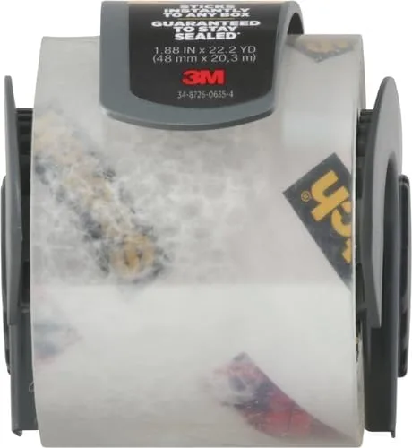 Scotch Box Lock Packaging Tape with Dispenser, 1.88 in x 800 in, Clear (195)